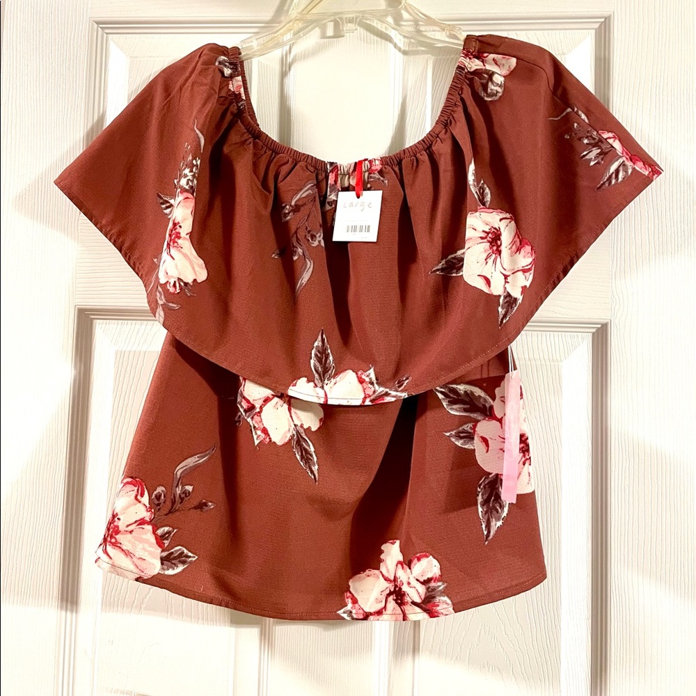 NWT Off Shoulder mauve top size Large
